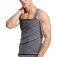 thumbnail image 2 of uikmnh Men Tank Tops Stretch Muscle Slim Fit Square Neck Tank Top Athletic Workout Shirt Breathable Comfort Casual Undershirt Size:2XL, 2 of 5