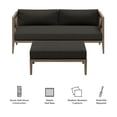 thumbnail image 3 of Northlake Outdoor Teak Wood Loveseat and Ottoman Set in Weathered Gray Flint, 3 of 10