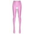 thumbnail image 3 of Lencería Sexy para mujer, pantalones ajustados abiertos en la entrepierna, pantimedias sin entrepierna recortadas, medias brillantes de cintura media, mallas con cintura elástica, 3 of 5
