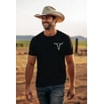 thumbnail image 2 of Teeso UNIQUEONE Mens Western Country Cowboy Shirts: Boho Cow Skull Graphic Tees Mens Country Concert Shirts, Black S, 2 of 7