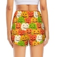 thumbnail image 4 of Uemuo Cartoon Pumpkins Pattern Women's Athletic Shorts High Waisted Running Shorts with Liner Pockets Gym Elastic Workout Shorts-X-Large, 4 of 9