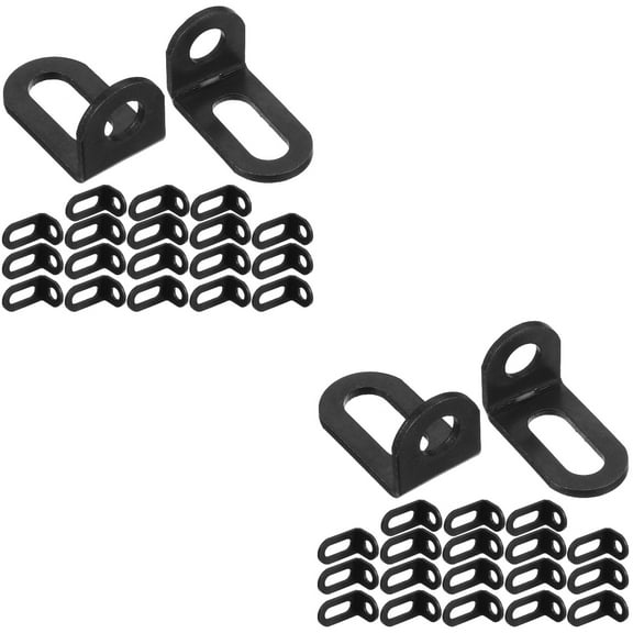 40 Pcs Adjustable L-Shaped Metal Corner Shelf Brackets Black Corner Braces for Wall Shelves Support