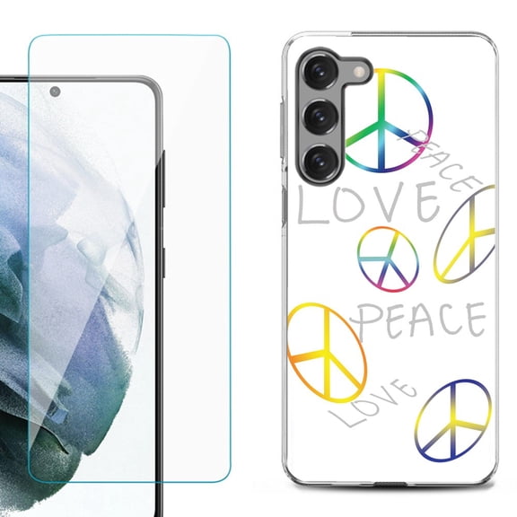 Shockproof Fashion Phone Case for Samsung Galaxy S23 5G, by OneToughShield ® - Love/Peace