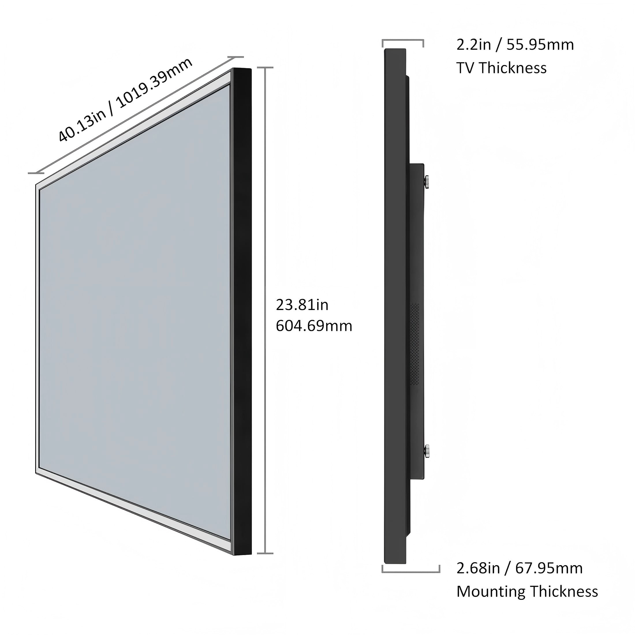 Soulaca 43 inches Smart webOS Mirror TV with LED Light 4K Screen Makeup Sink Decoration Built-in ATSC Voice Control Alexa