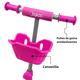 thumbnail image 5 of Scooter para Niños con Canastilla Tres Ruedas de Goma Manubrio Ajustable de 60 a 72 cm Soporta hasta 25 kg - Rosa, 5 of 5