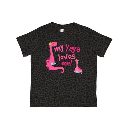 

Inktastic My Yaya Loves Me Granddaughter Dinosaur Gift Toddler Toddler Girl T-Shirt