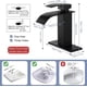 thumbnail image 4 of Grifo mezclador para lavabo, grifo de baño en cascada negro mate, estilo moderno, boca plana, monomando, grifos monomando para lavabo de 1 o 3 orificios con cubierta, 4 of 5