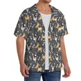 thumbnail image 2 of KLL Bulldog Print Print Men's Shirt Short Sleeve Button Down Summer Cuba Beach Shirts- 4X-Large, 2 of 5
