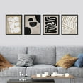 thumbnail image 2 of PixonSign Framed Wall Art Tropical Mid-Century Posters, Set of 4 Hawaiian Geometric Prints Black & White Wall Decor, Nature Wilderness Wall Décor for Living Room, Bedroom, Office - 12"x16" Black, 2 of 5