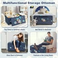 thumbnail image 4 of Resenkos Kids Wooden Upholstered Toy Storage Box with Removable Lid-Navy, Kids Toy Storage for Kids, Boys, Girls, Nursery, 4 of 9