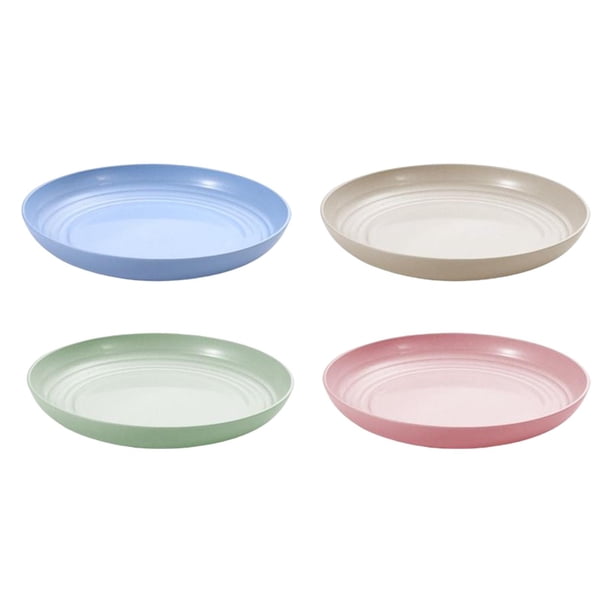 de plástico de , ptos lno , reutilizable ligero ecológico ptos de vajil para ños Azul 20cm Gloria plato de paja de trigo