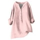 thumbnail image 1 of ICHUANYI Clearance Women's Summer Casual Long Sleeve Blouse V Neck Solid Tops T-Shirt(Pink, XL) ICHUANYI WER2023081013125, 1 of 4