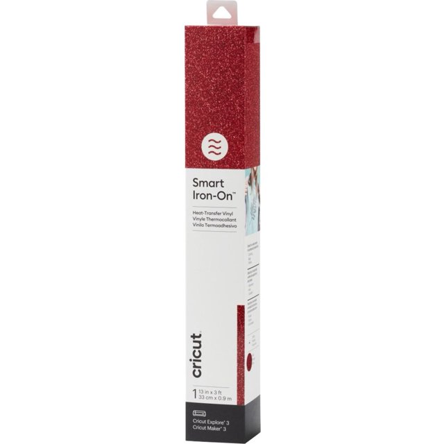 Cricut® Smart Iron On™ Glitter Matless Heat Transfer Vinyl (3 ft), Red