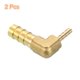 thumbnail image 3 of Conector de codo en ángulo recto de latón de 2 paquetes, adaptador de latón de 3/8"x3/16" ID, accesorios de manguera de aire, reductor para conectar agua, combustible, aire, mangueras de aceite, 3 of 7