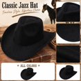 thumbnail image 2 of Clossjun Womens Western Cowboy Hats Studded Pinched Cowgirl Caps Wide Brim Fedoras Beanies with Belt Buckle Party Outdoor Activity Head Wear, 2 of 6