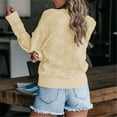 thumbnail image 3 of JINMGG V Neck Sweaters for Women Fall Winter Clearance,Ladies Fashion Knitted Color Long Sleeve Hollow Sweater, 3 of 9