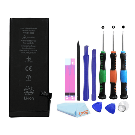 iDropShop Brand New 0 Cycle Internal Replacement Battery Repair Kit Compatible for i-Phone 6 (A1549 A1586 A1589) Includes Battery Adhesive, Repair Tools, and (Iphone 6 Best Battery Replacement)