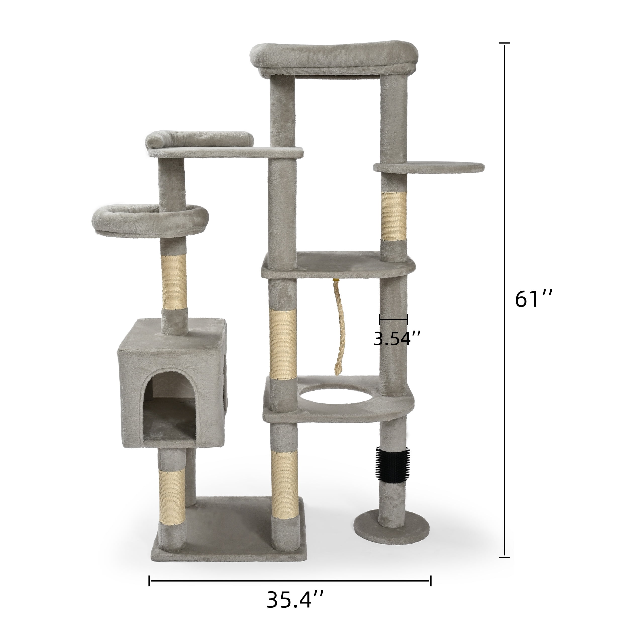 Vibrant Life Heavy Duty 8-Level 61" Cat Tree with Condo, Light Gray