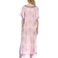 thumbnail image 2 of MKY Astryd Women's Flowy Maxi Long Caftan Dress Cover Up with Rhinestone - Tile Purple - One Size Regular, 2 of 5