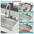 thumbnail image 5 of Izzovium 33" Drop in Waterfall Kitchen Sink - 16 Gauge Stainless Steel Single Bowl with Pull-Out Faucet, Cup Washer & Accessories, Brushed Nickel, 5 of 12