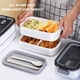thumbnail image 4 of Bento Box, Lunch Box with Spoons and Chopsticks, Divider, Microwave Safe, Gray, 4 of 5