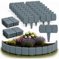 thumbnail image 7 of Imitation Stone Garden Fence, Plastic Garden Retaining Fence, 40PCS Garden Edging Border No Dig with Push-in Stakes, Faux Stone Edging for Landscaping Flower Beds Lawn Yard Paths (Grey), 7 of 7