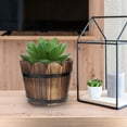 thumbnail image 4 of UPOUART 2Pcs Flower Planter Brown Wood Pot With Drainage Hole For Vegetable Planter, 4 of 8