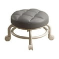thumbnail image 2 of Abbracc Furniture Stool Low Rolling Seat Multi-Function Portable PU Padded Rolling Stool Gray, 2 of 9
