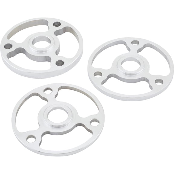 Small Block Chevy Crankshaft Pulley Spacer Kit: Billet Aluminum 3-Bolt Configurations, .200", .250", .375" Widths for Precise Alignment, Durable Professional Appearance