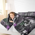 thumbnail image 3 of Homewish Goth Sugar Skull Twin Comforter Sets,Spooky Halloween Bedding Set,Rose Flower Duvet,Black Reversible,2-Piece,1 Comforter and 1 Pillowcase, 3 of 7