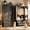 Black, variant on Wooden Armoire Wardrobe with Full-Length Mirror Door, 2 Drawers & Hanging Rod - Adjustable Mirror Position (Left/Right), Anti-Tip Device, Clothing Storage Cabinet for Living Room, White