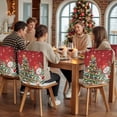 thumbnail image 5 of Red Snowman Christmas Tree Chair Covers Set of 8 Vintage Xmas Gift Winter Snowflake Chair Back Covers Stretch Removable Washable Slipcovers Protector for Dining Room Kitchen Party Decor, 5 of 5