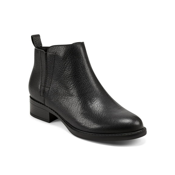 EASY SPIRIT Womens Black Cushioned Removable Insole Larime Round Toe Zip-Up Leather Booties 6.5 W
