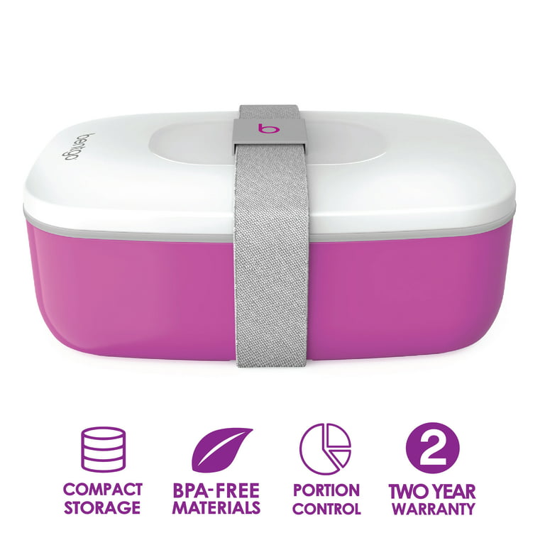 Bentgo Classic Stackable Bento Lunch Box Container Set W/ Utensils - Purple  NEW