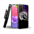 thumbnail image 1 of ANJ+ Rugged Shockproof Holster Case Card Slot Kickstand + Tempered Glass Cover for Samsung Galaxy A03s - Galaxy Moon Howling Wolf, 1 of 5