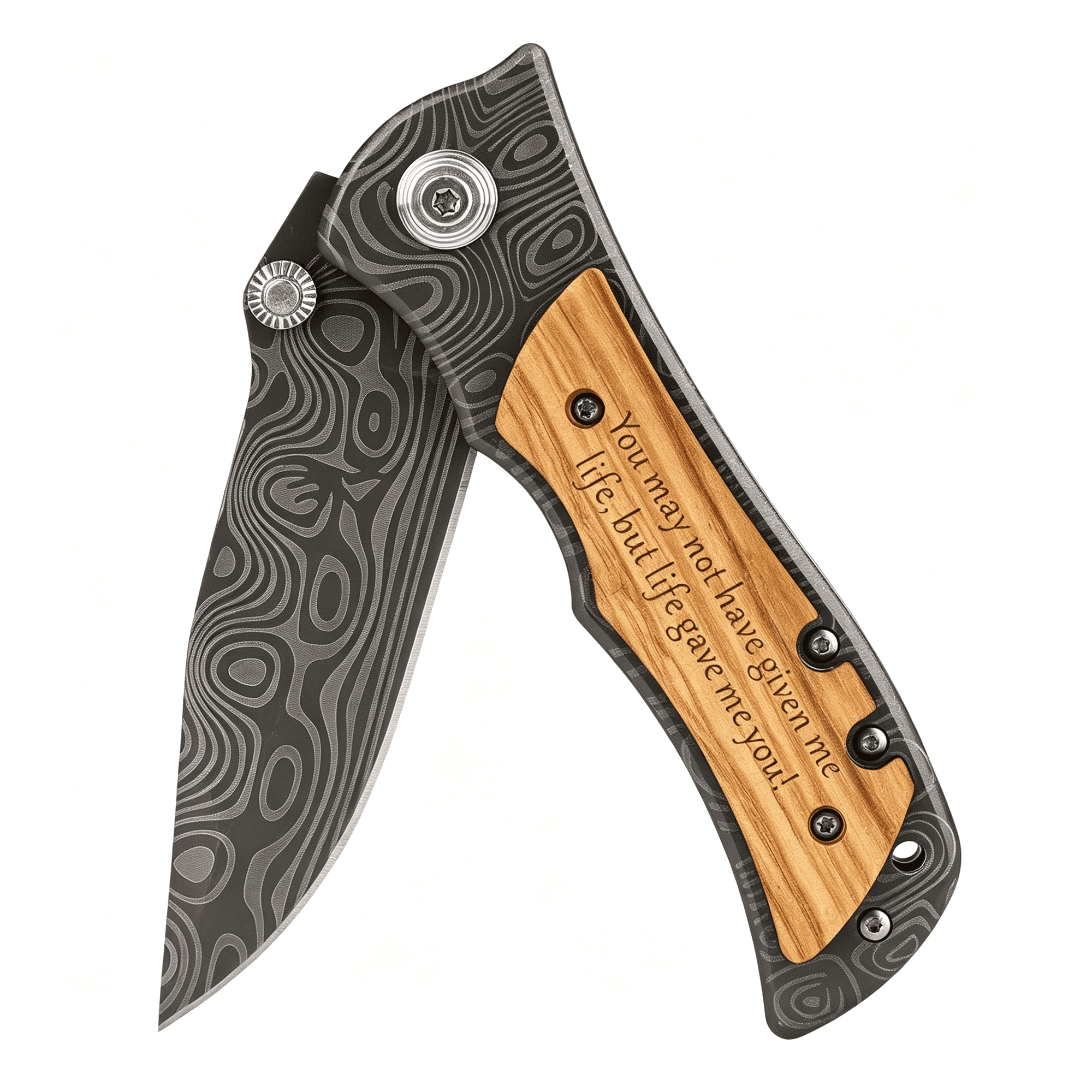 EXLEAF Gifts for Stepdad from Daughter Son Step Dad Gifts for Birthday Christmas Bonus Dad Father S Day Gift Engraved Pocket Knife with Clip for Stepfather
