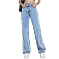 thumbnail image 2 of CHEEREAM Baggy Stretchy Jeans for Womens High Waisted Trendy Wide Leg Denim Pants Boyfriend Trouser with Patch Pockets, 2 of 7
