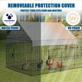 thumbnail image 6 of Suchown 87" x 40" Large Metal Chicken Run with Waterproof Cover - Anti-Rust Outdoor Poultry Cage & Rabbit Enclosure - Heavy Duty Pet Playpen with Top Access for Backyard, 6 of 8