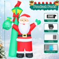 thumbnail image 4 of GOOSH Christmas Inflatables 8.2 FT Santa Claus inflatable with LED Lights, Giant blow up Santa Claus Standing under Green Lighthouse, Outdoor Christmas Decorations Santa Inflatables for Xmas Holiday, 4 of 7