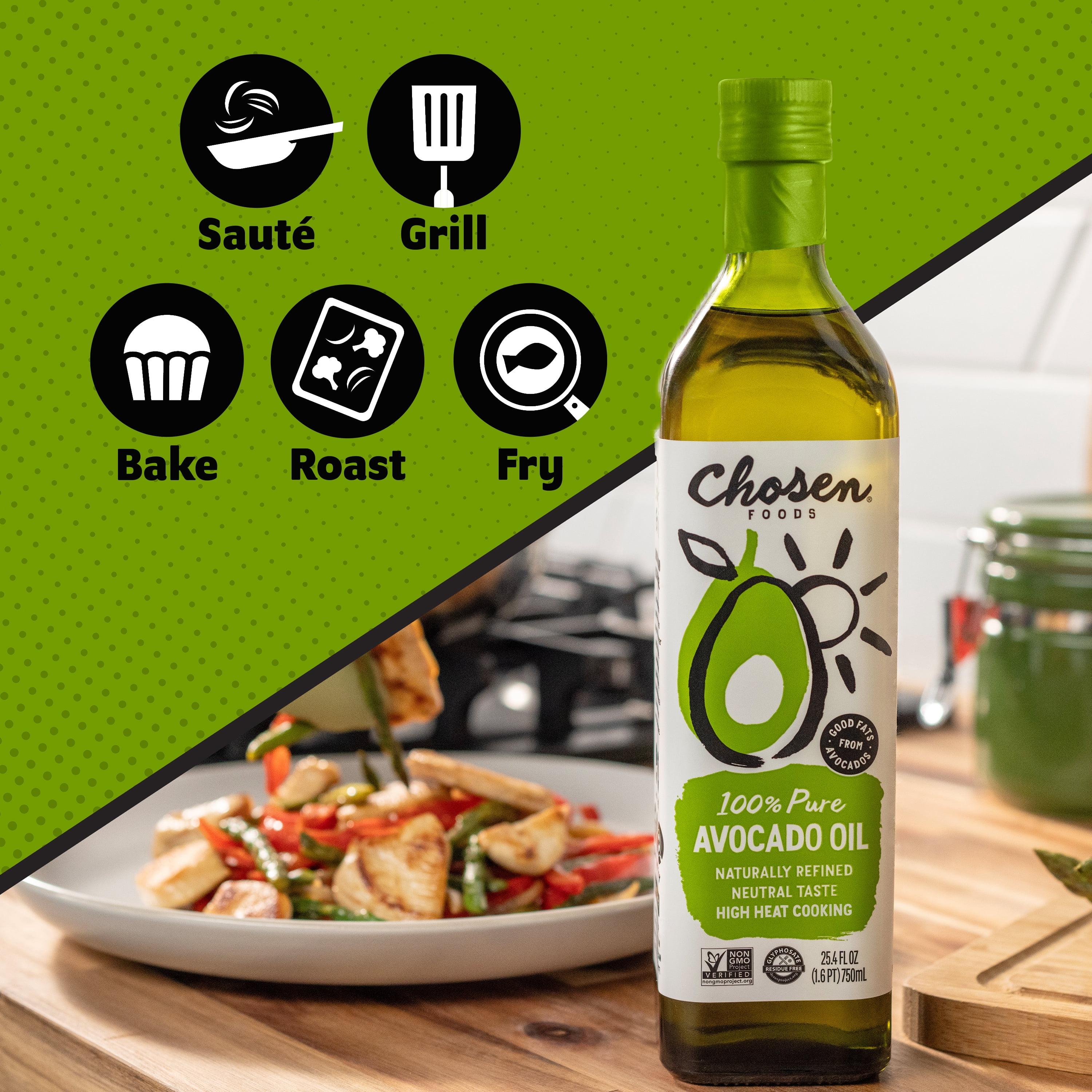 (6 pack) Chosen Foods 100% Pure Avocado Oil 16.9 fl Oz