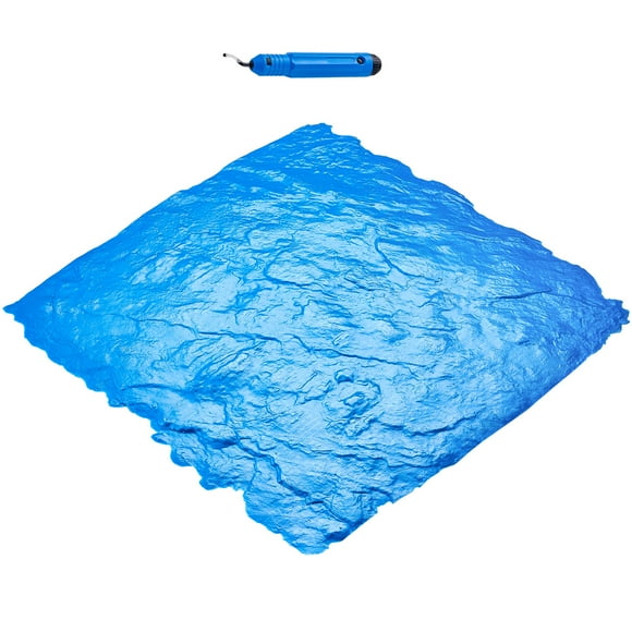 KFFKFF Concrete Stamps Mat, 24 x 24 in, Concrete Texturing Skin Polyurethane Stamp Stone Tile Texture Mat, Slate floor Imprint Seamless Stamp Concrete Molds for Outdoor Decorative, Blue