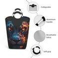 thumbnail image 4 of KLL Forest Cool Lion Laundry Hamper,Large Canvas Fabric Lightweight Storage Basket Toy Organizer Dirty Clothes Collapsible Waterproof, 4 of 6