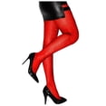 thumbnail image 2 of Gibobby Stockings For Women Stockings for Women Semi Opaque Leggings Solid Footed Tights(One Size,Red), 2 of 4