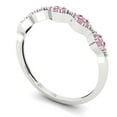 thumbnail image 2 of 0.1 ct Brilliant Round Cut Simulated Pink Diamond 14k White Gold Stackable Band SZ 10.5, 2 of 6