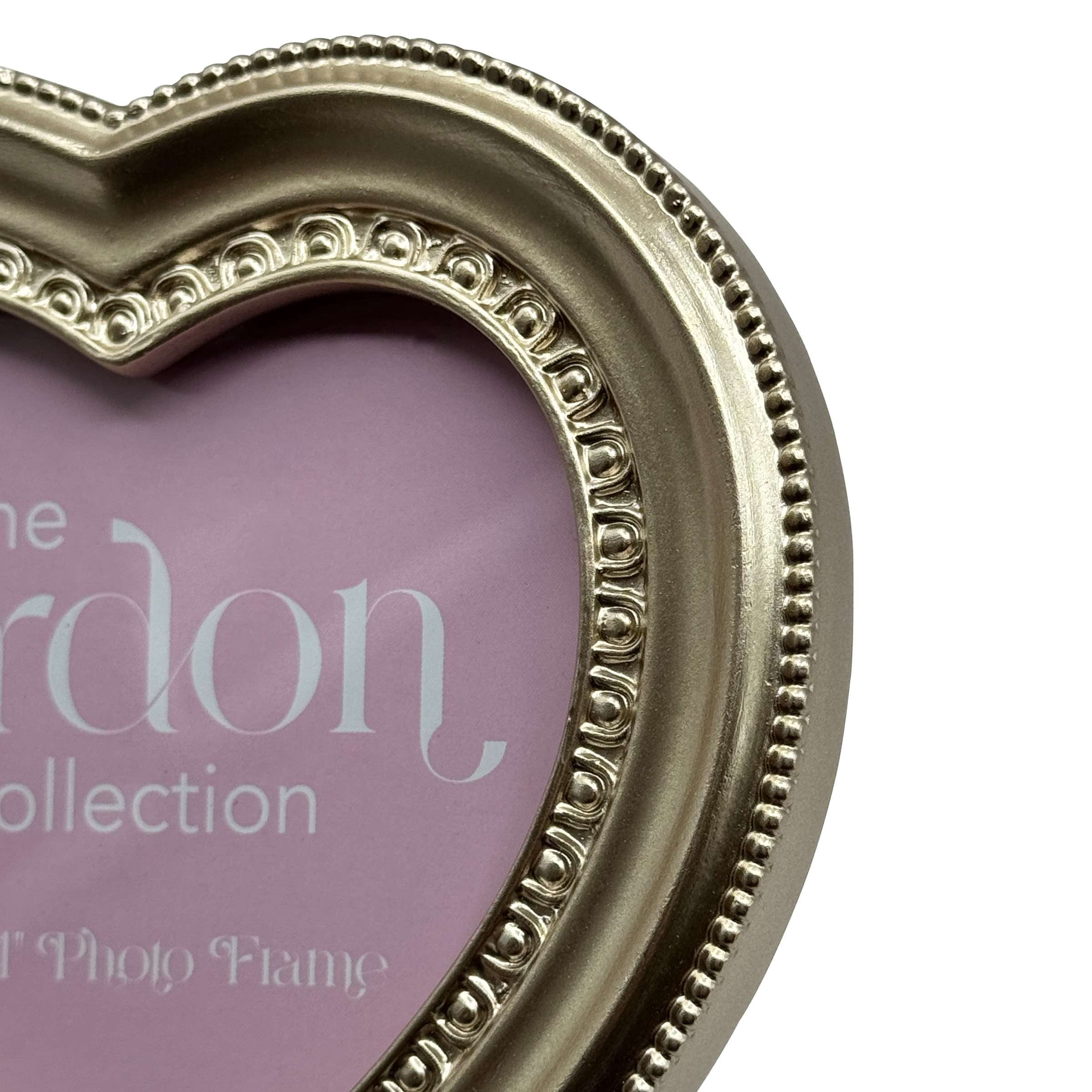 OneDesign Home 4X4 Gold Heart Shaped Picture Frame