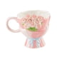 thumbnail image 4 of Taza de café de cerámica, taza de cerámica rosa, 360 ml, regalo de cumpleaños artístico y lindo con flores, 4 of 9