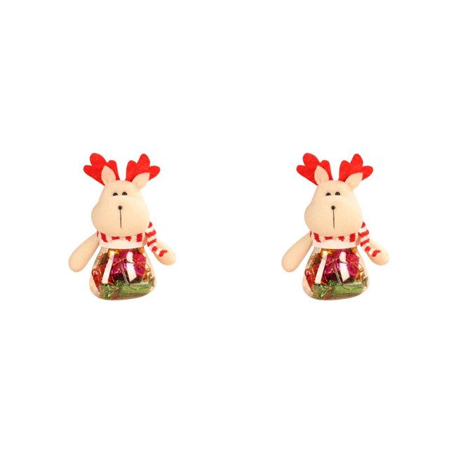 Monstrate Plush Kids Christmas Candy Jar Portable Box Sweet Office Xmas Sugar Bottle Themed Gift Cute Replacement Container Alce 2piezas Monstrate CBP101980
