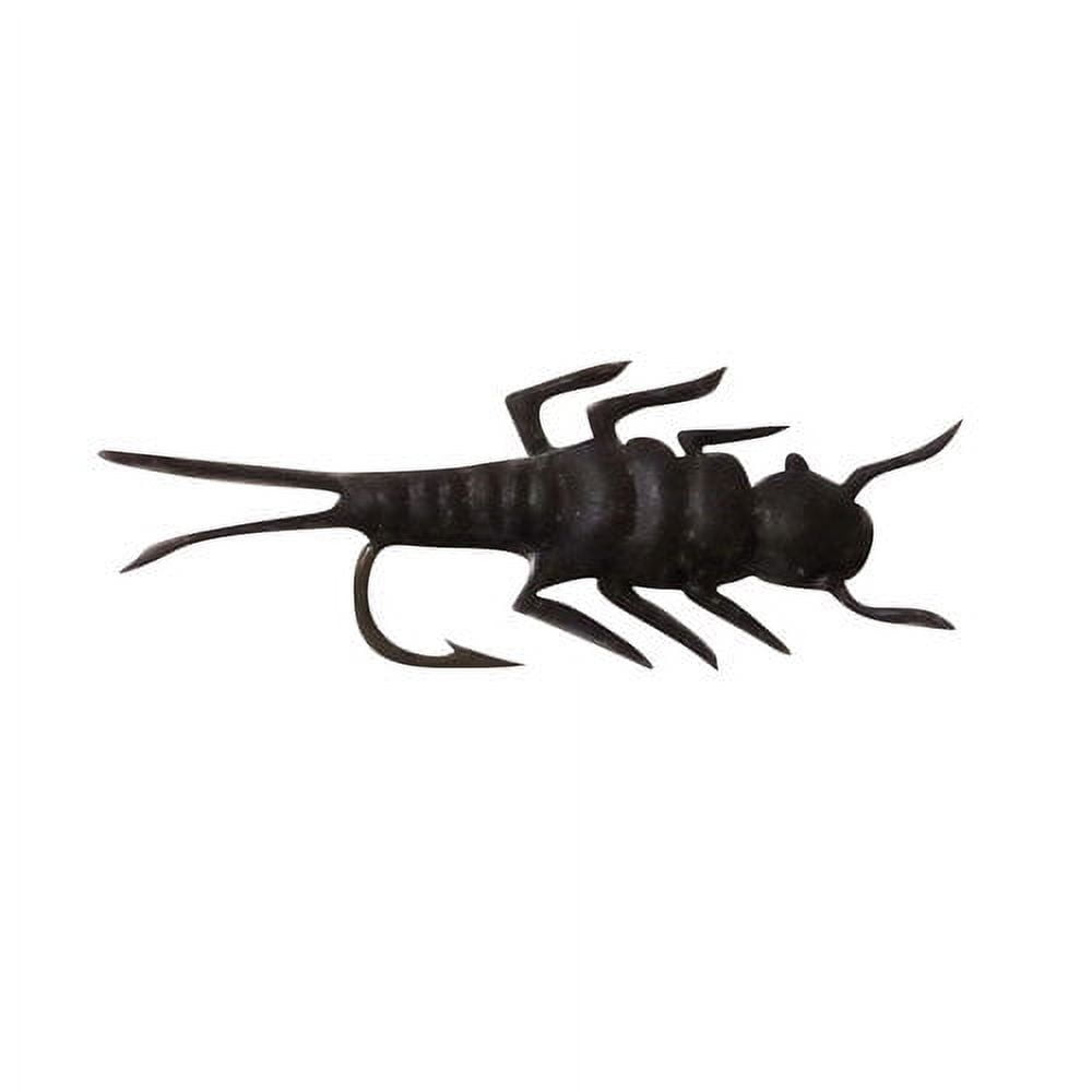 (3 pack) Creme 1" Ultra Sharp Trout Bugs Lure, Black Stonefly Nymph