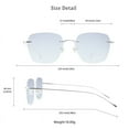 thumbnail image 3 of LifeArt Pure Titanium Frame Glasses/Blue Light Blocking Reading Glasses, Reduce Eyestrain, Stylish for Men and Women(Silver,+3.00 Magnification), 3 of 5