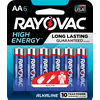 Rayovac High Energy Alkaline Batteries, Size AA, 6-Pack, 815-6K (Packaging may vary)